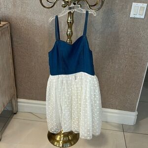Denim and white tutu dress